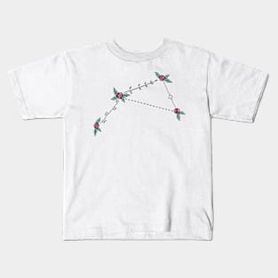 Antlia (Air Pump) Constellation Roses and Hearts Doodle Kids T-Shirt